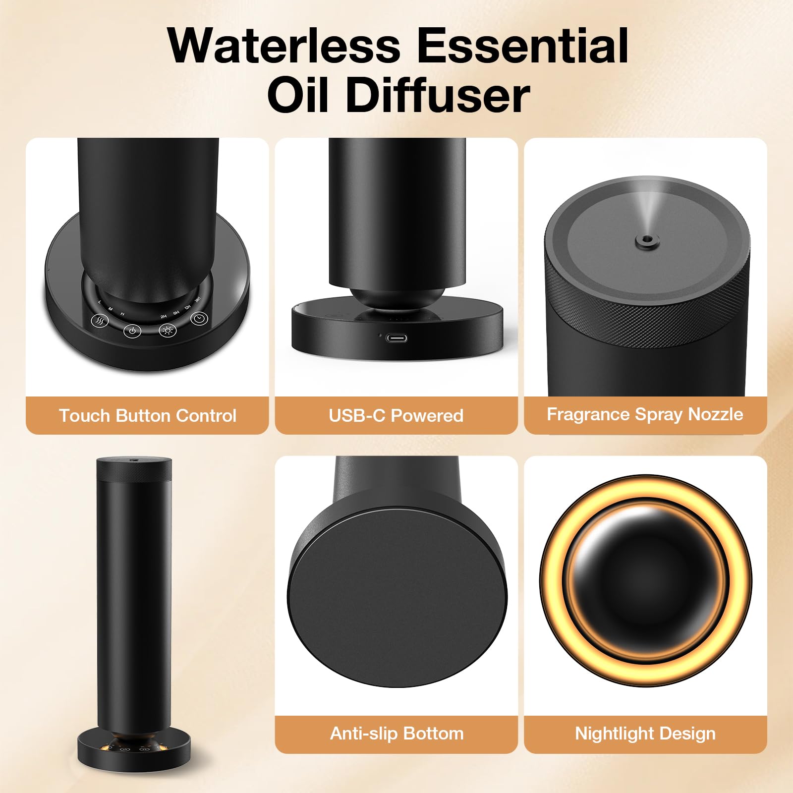 CHANUBITO waterless diffuser night light adds a calming glow
