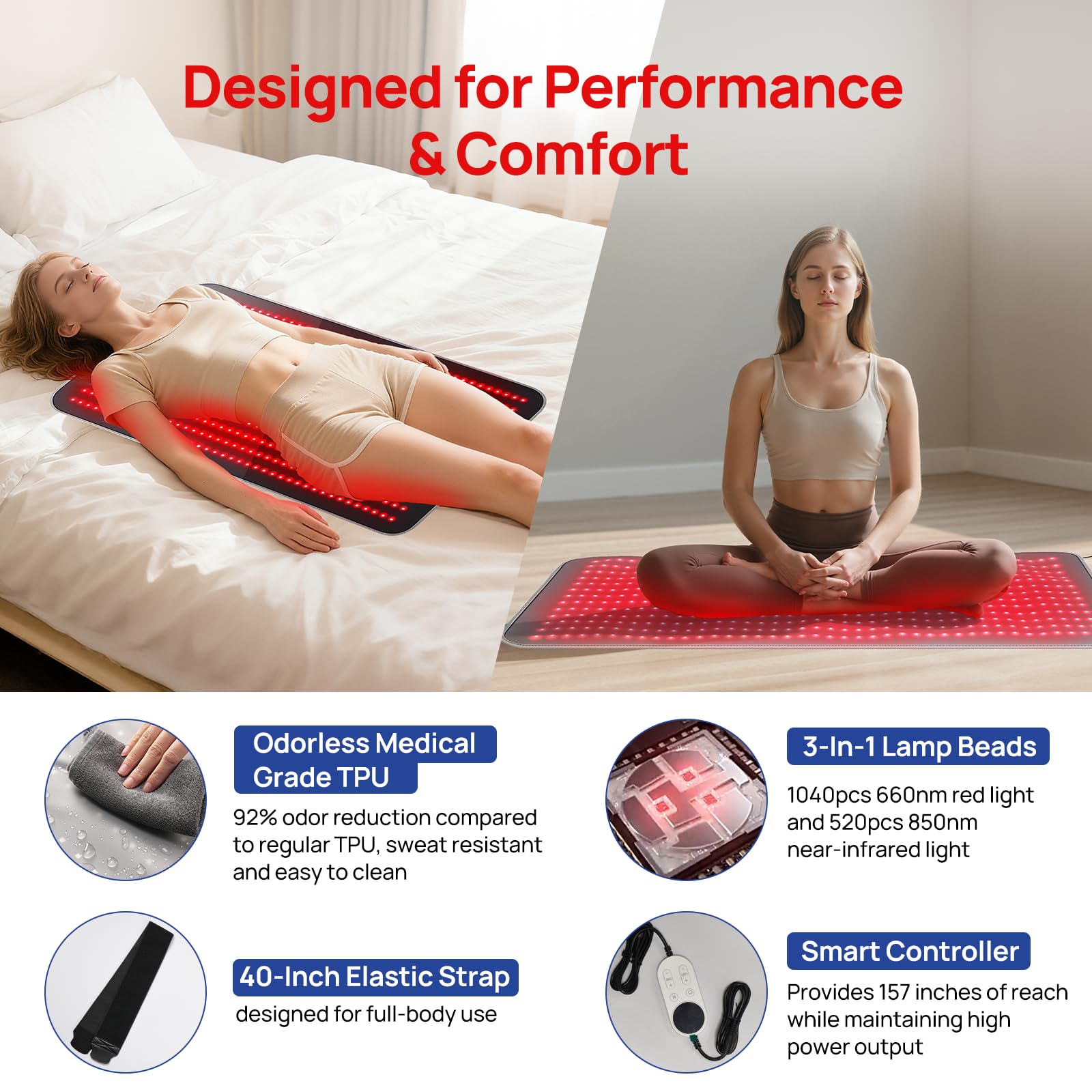 Abdomen treatment with Charmpilot mat offers comforting heat and tension relief