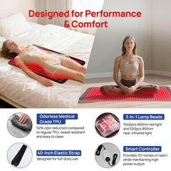 Abdomen treatment with Charmpilot mat offers comforting heat and tension relief