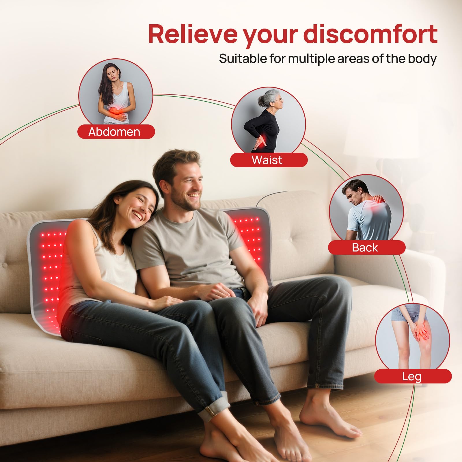 Charmpilot mat positioned on the back for targeted warmth and circulation
