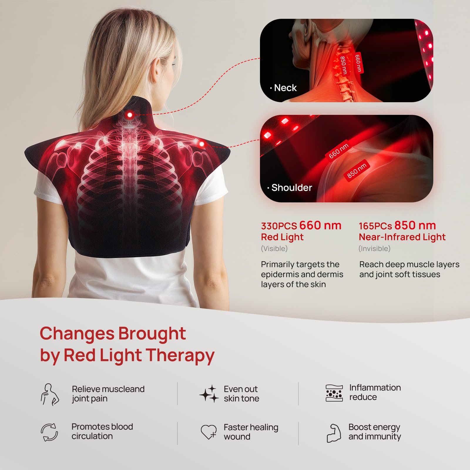 Charmpilot soft curved-fit design hugs neck and shoulders for comfort.