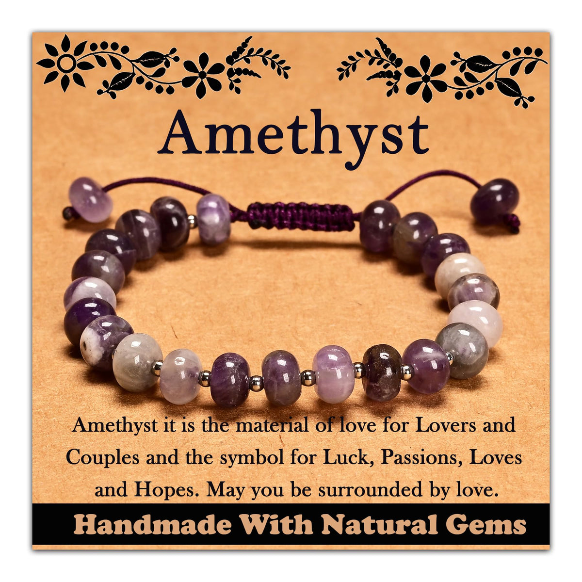 CHCCOYE amethyst bracelet close-up with adjustable fit for daily wear.