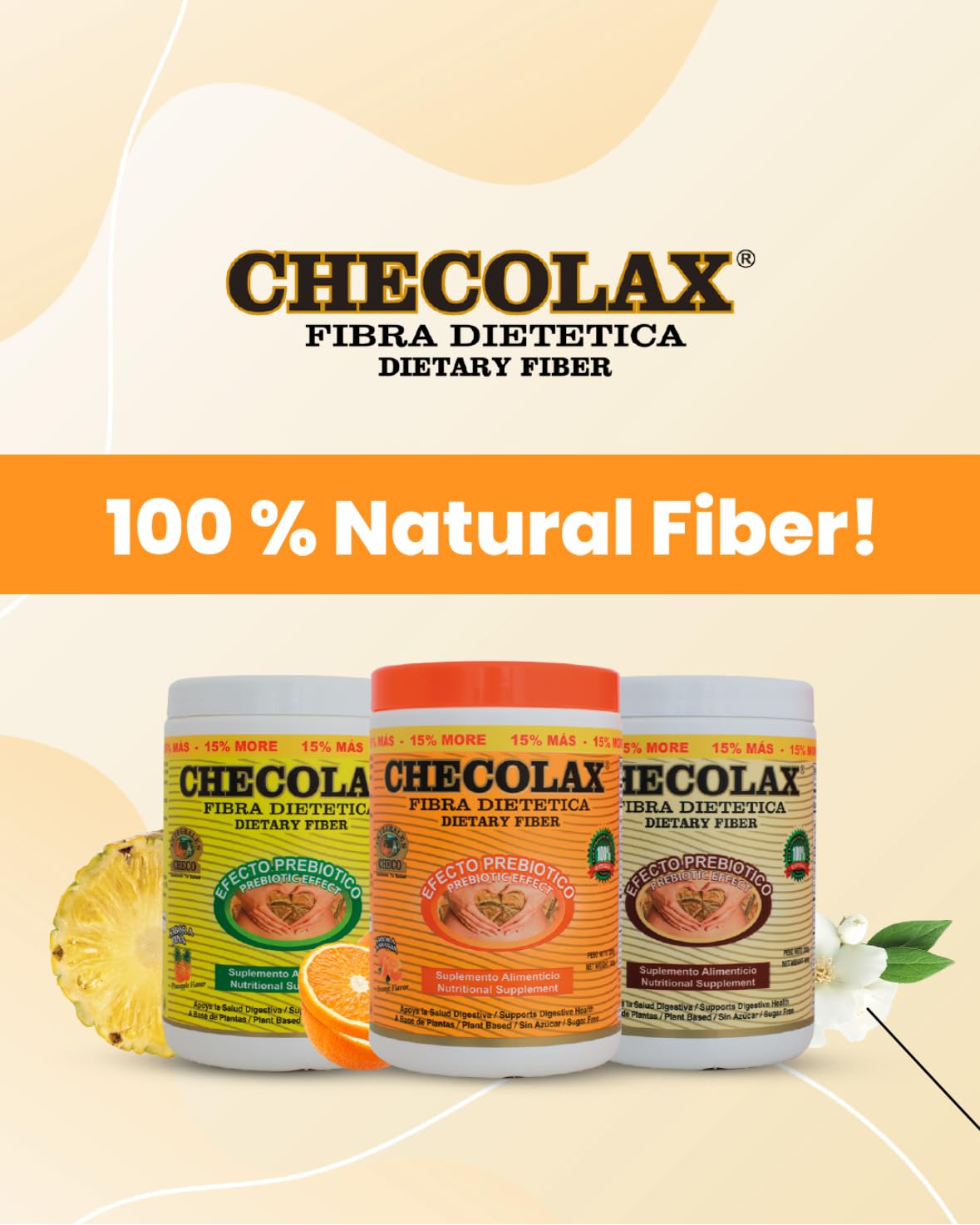 CHECOLAX prebiotic dietary fiber ingredients blend for gut balance
