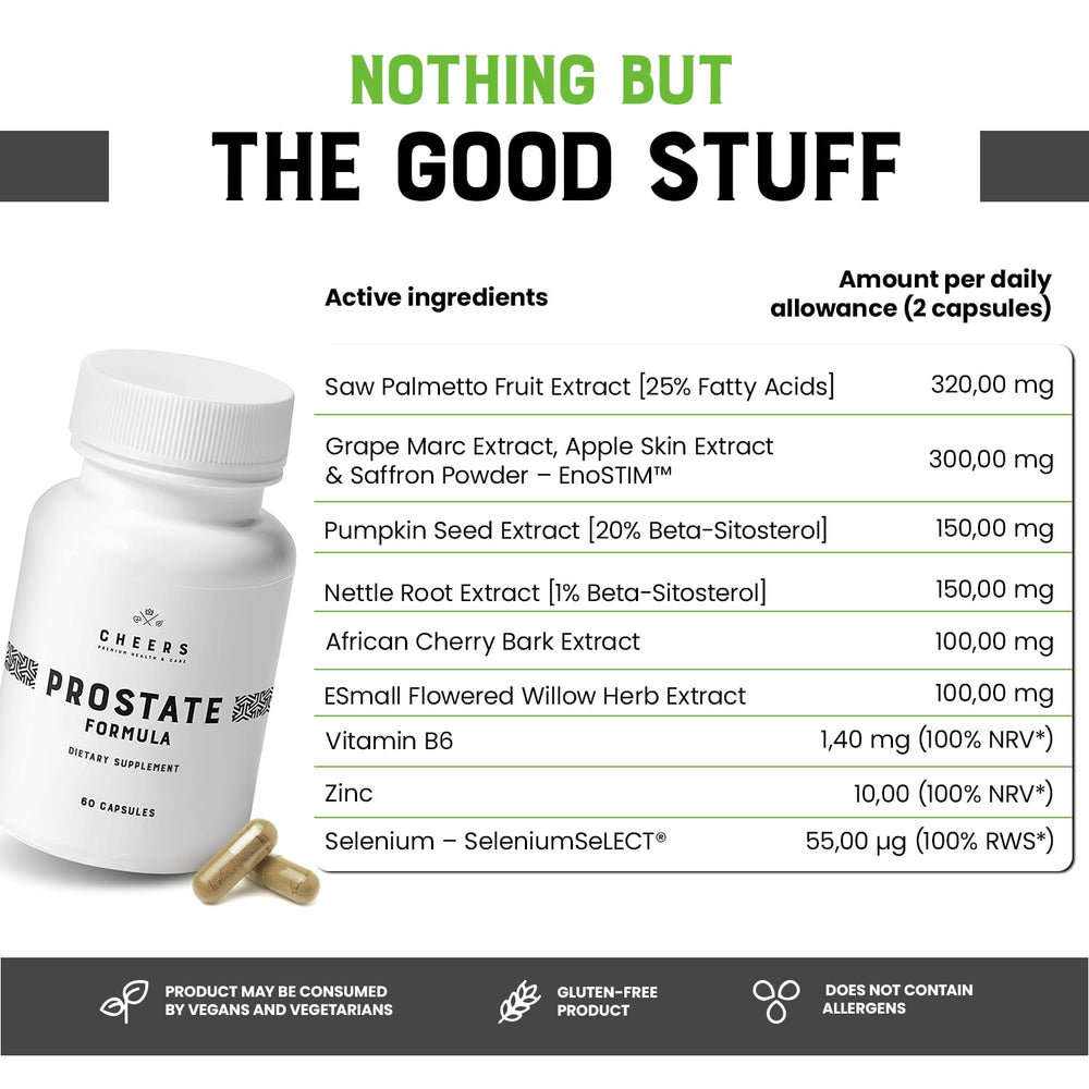 CHEERS Prostate Formula daily-use scene suggests a simple wellness routine