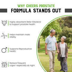 CHEERS Prostate Formula vegan capsules packaging emphasizing non-GMO and purity