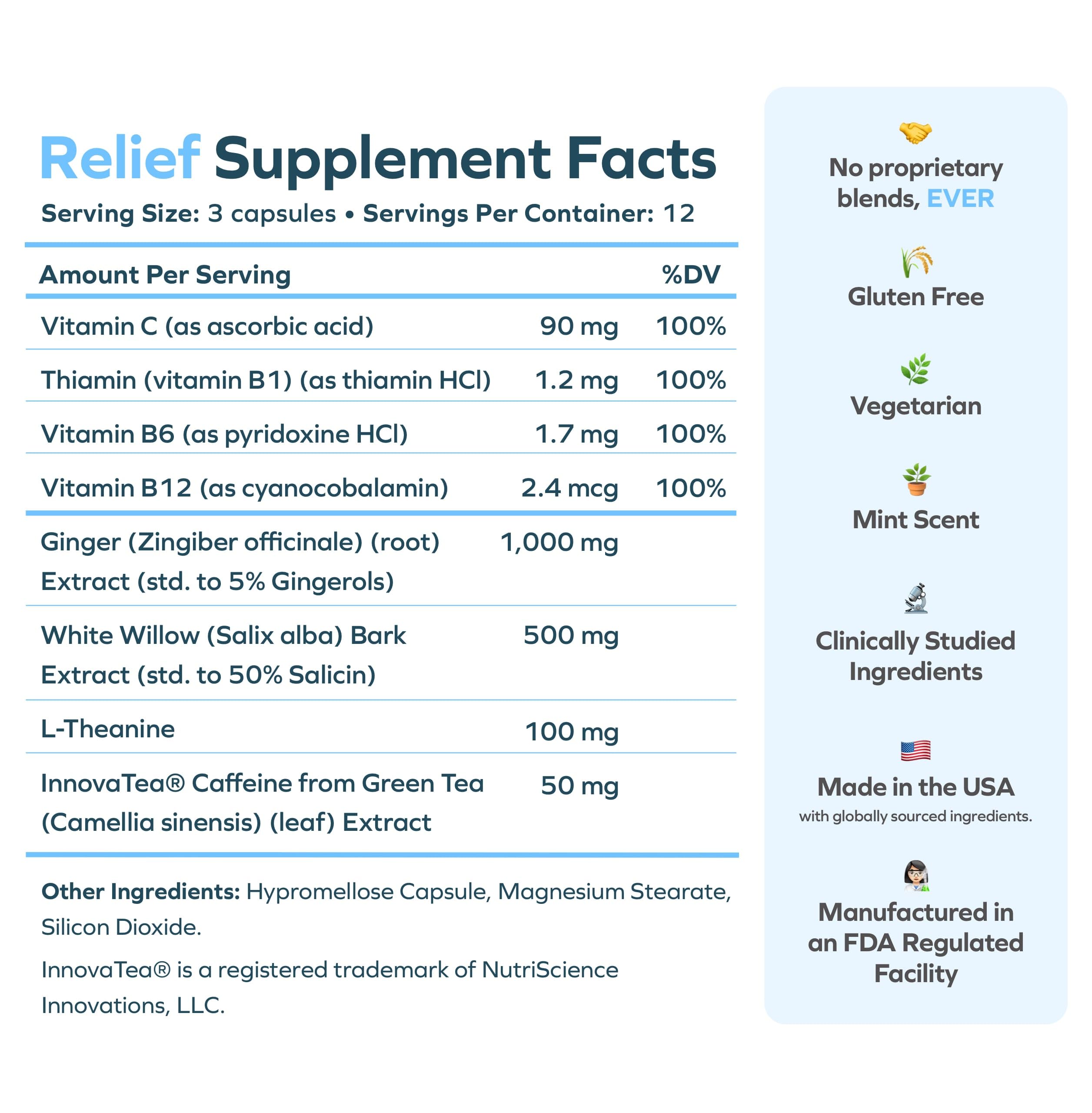 Cheers Relief L-theanine capsules for calm focus after drinking