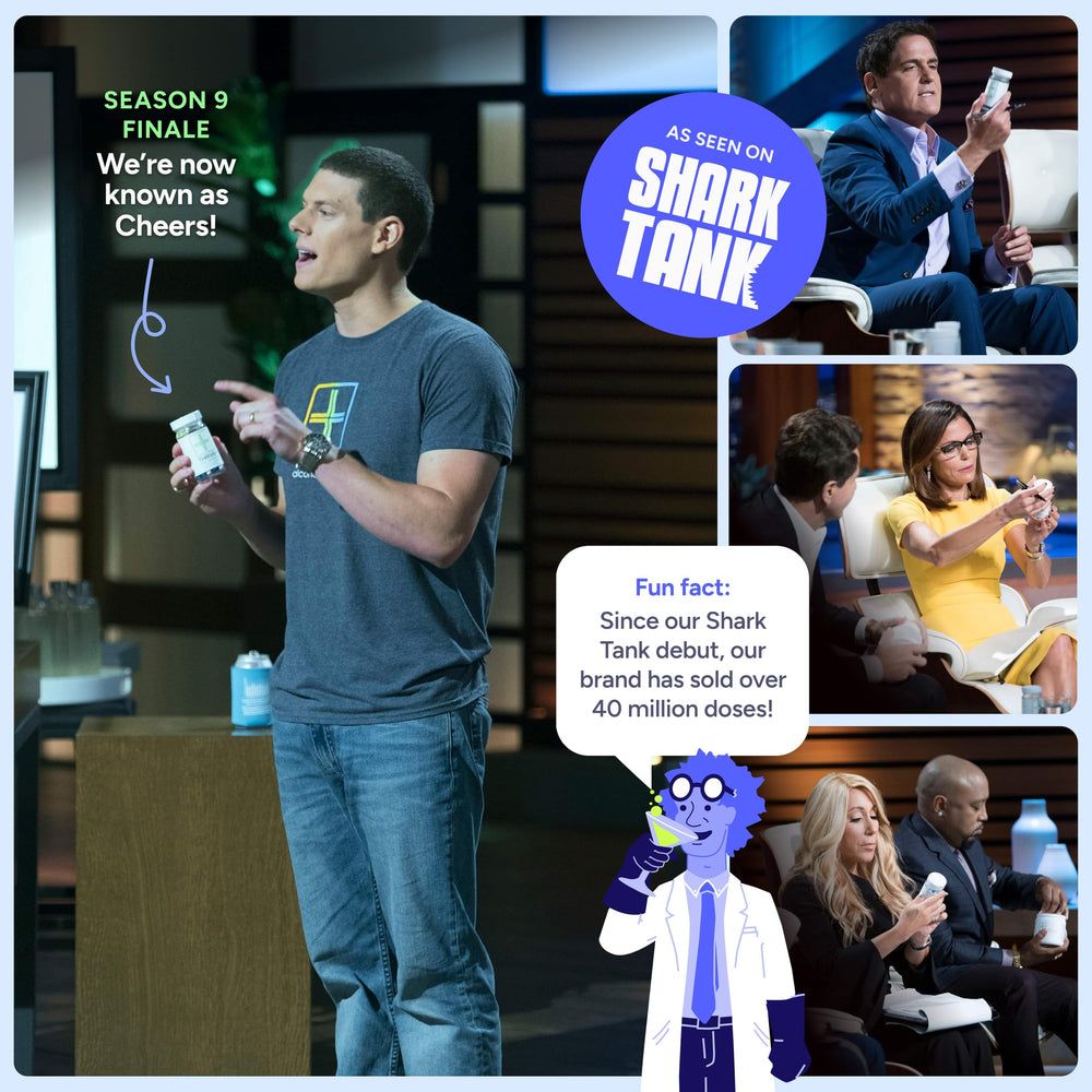 Cheers Restore capsules poured into a glass for easy use