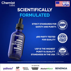 Chemist Labs 1% Methylene Blue dropper shown for precise measurement