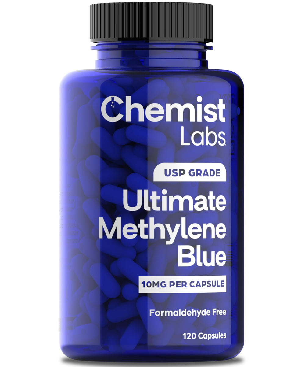 Chemist Labs Methylene Blue in use scene suggests daily wellness routine.