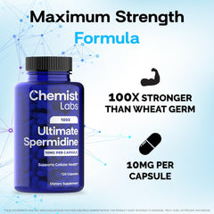 Chemist Labs spermidine 120 servings bottle for long-term consistency.
