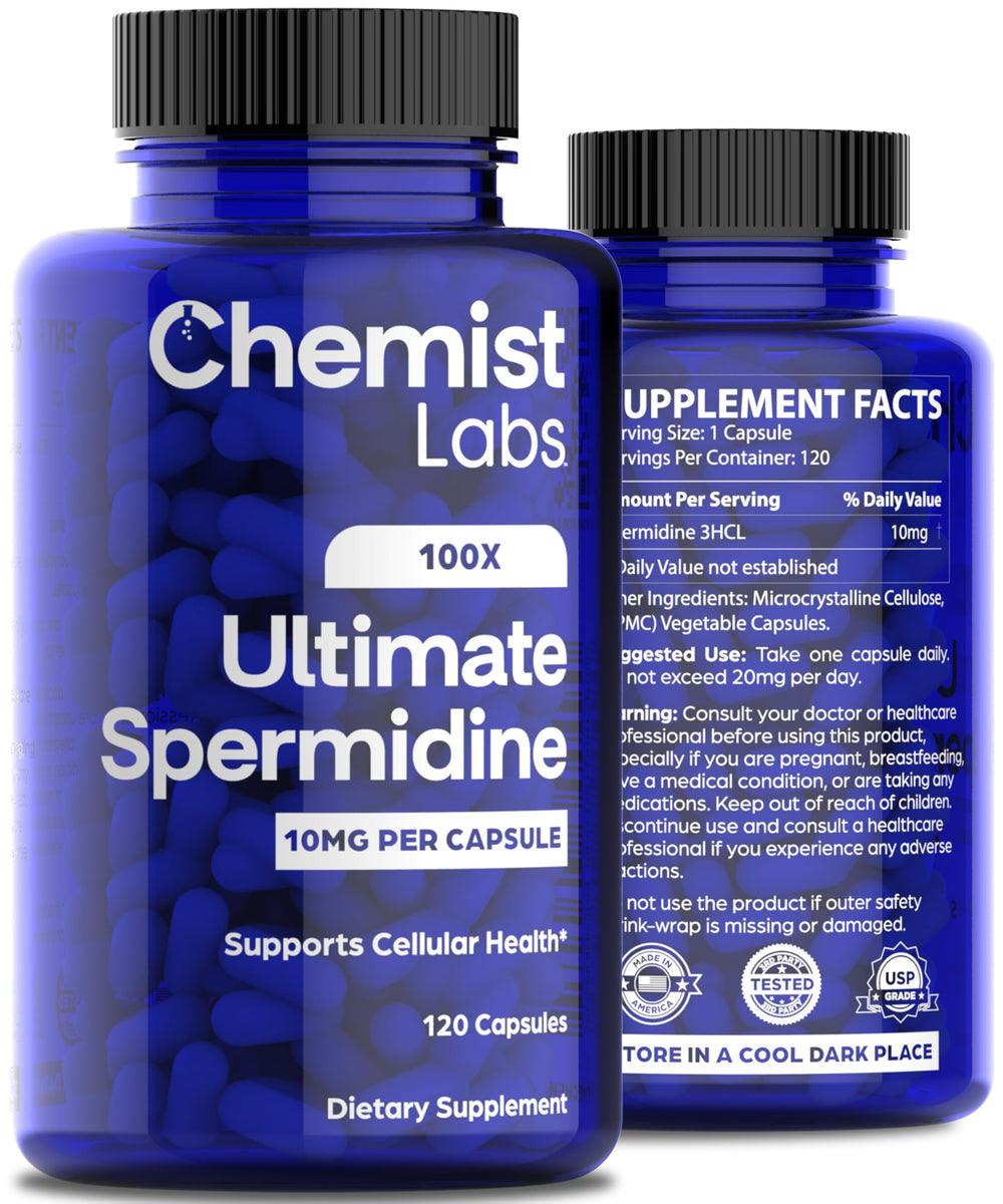 Chemist Labs spermidine modern protocol packaging for streamlined stacking.