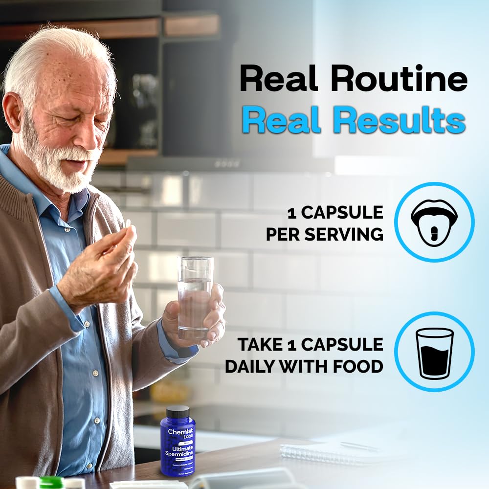 Chemist Labs spermidine pour capsule showing easy daily dosing.