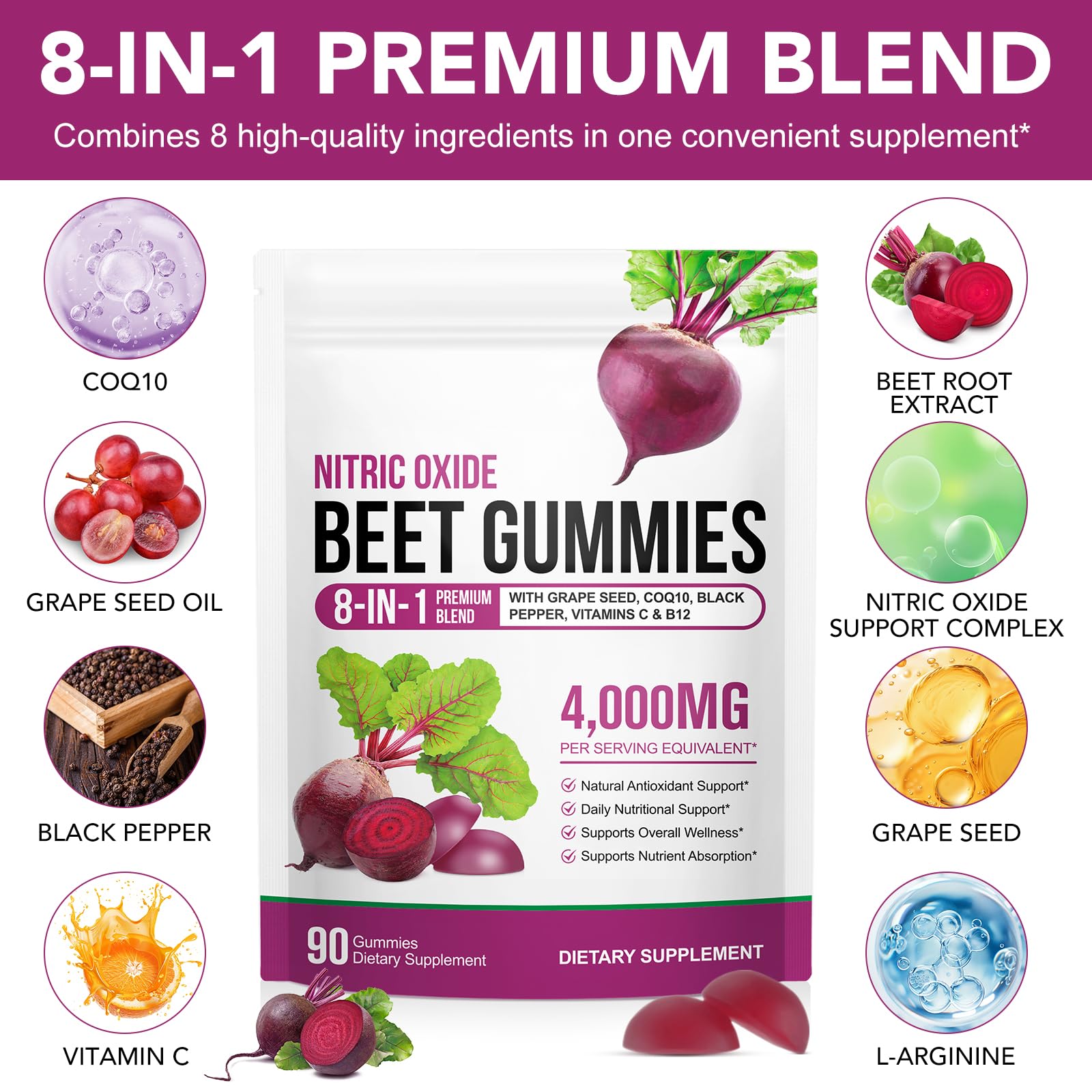 chenyayun Beet Root Gummies bottle pour demonstrates convenient daily intake