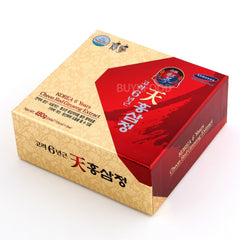 Cheon Hong Sam Jeong amber glass bottle closeup highlighting premium gold extract.