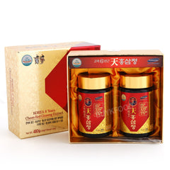 Cheon Hong Sam Jeong herb mix extract visual with botanicals and jujube.