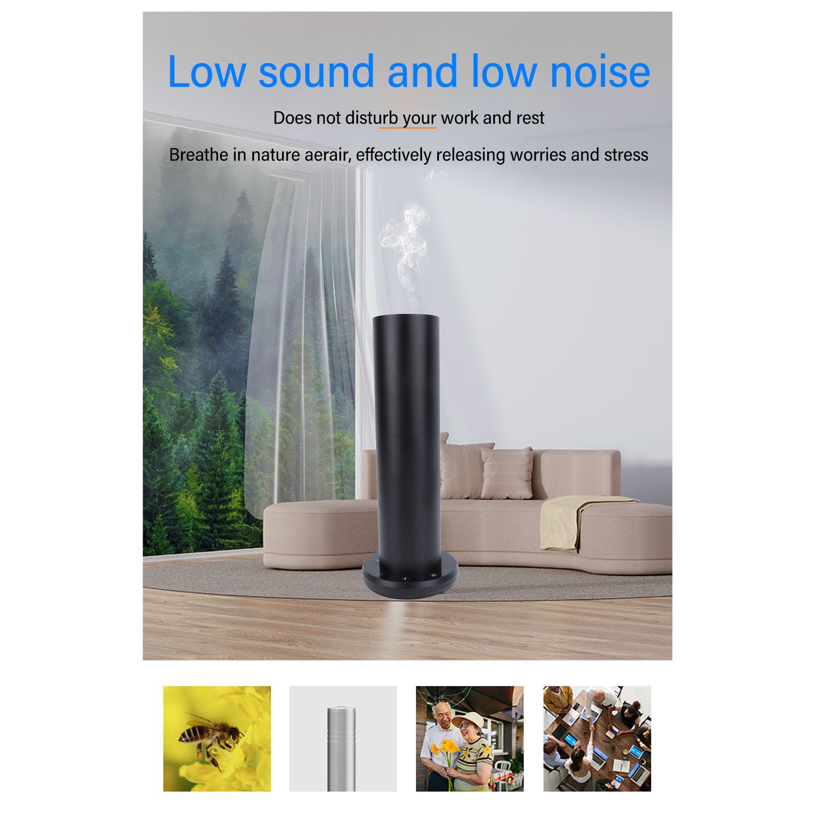 CHEOTIME diffuser nozzle close-up reveals precise mist for rapid scent spread.