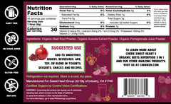 Pouring Cherie Sweet Heart Beets Superfood Powder for on-the-go energy