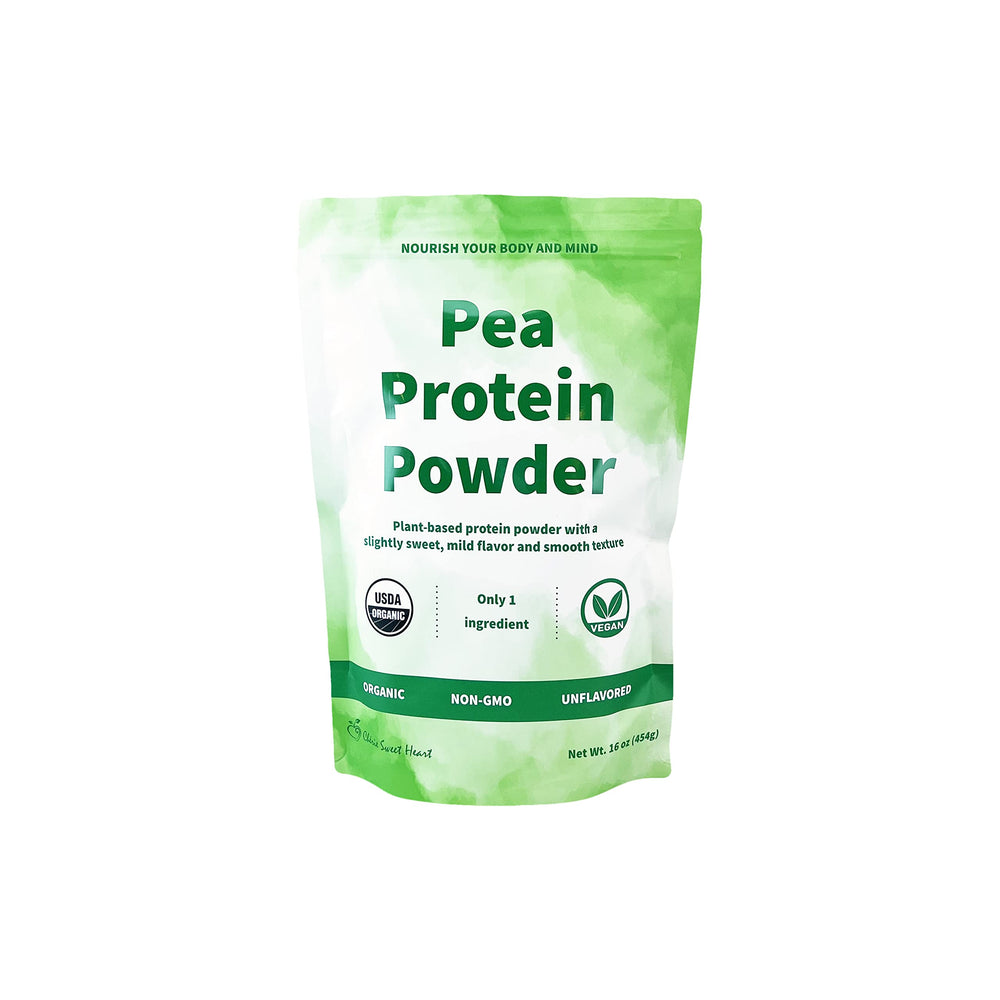 Chérie Sweet Heart organic pea protein powder jar for shakes and post-workout smoothies.