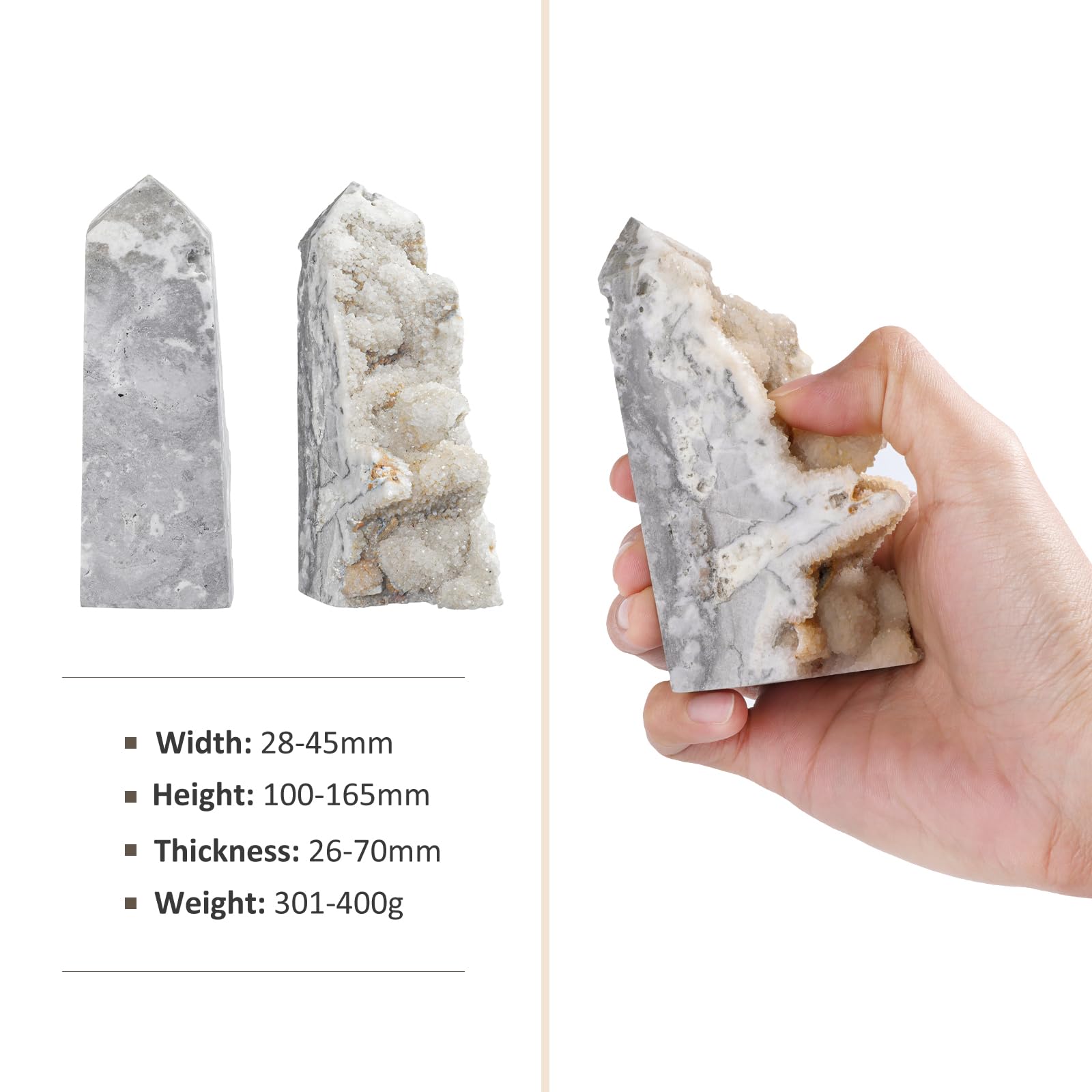 Cheungshing rock quartz point close-up highlights natural textures for study or collection.