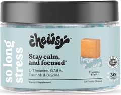 CHEWSY So Long Stress tropical fruit chew supports calm focus during a busy day.