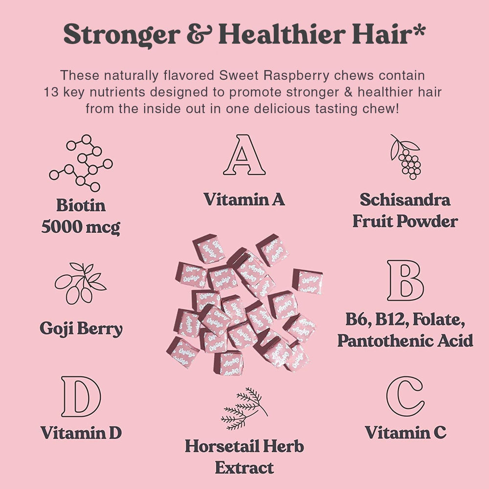 Chewsy Beautiful Hair individually wrapped chews for hygienic daily usage
