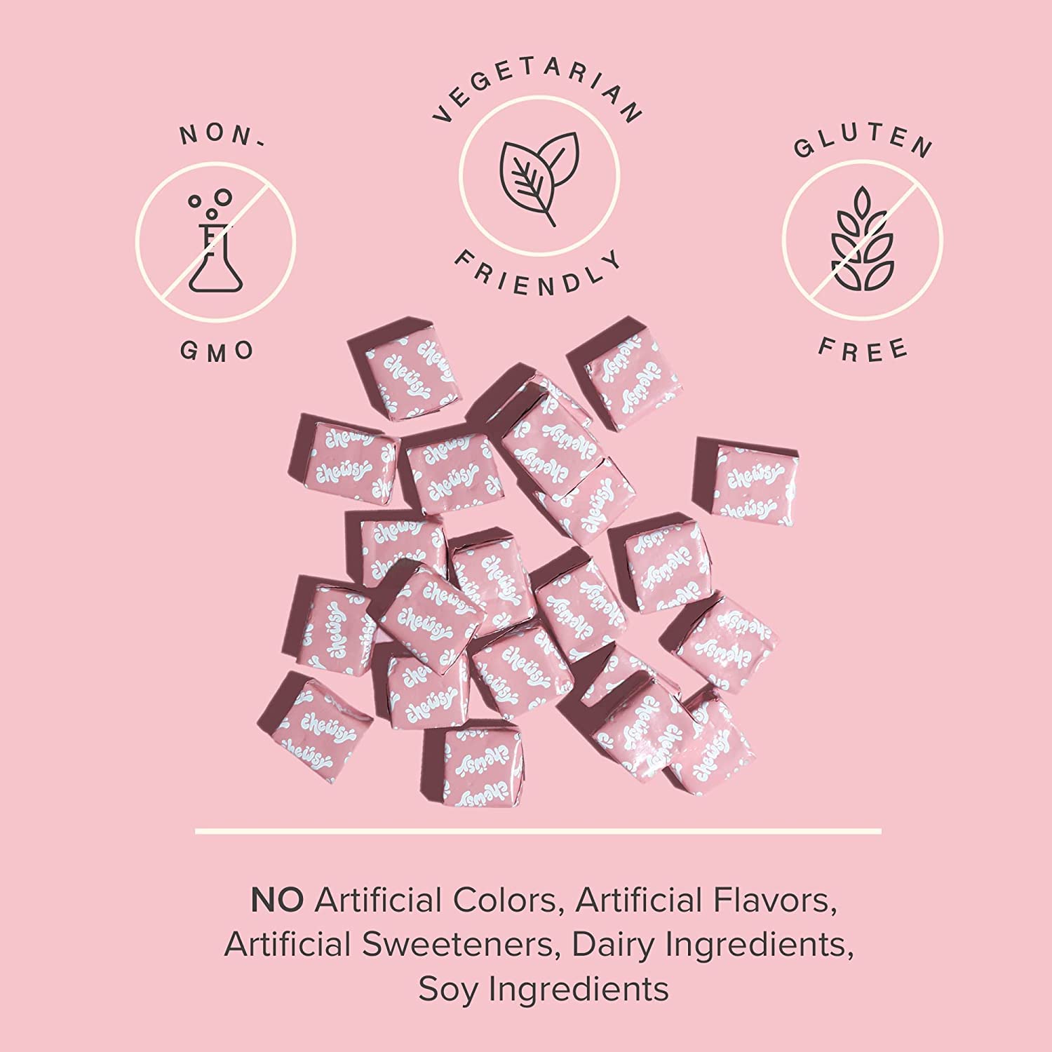 Chewsy Beautiful Hair raspberry flavor evokes a fruity sensory experience with no artificial colors