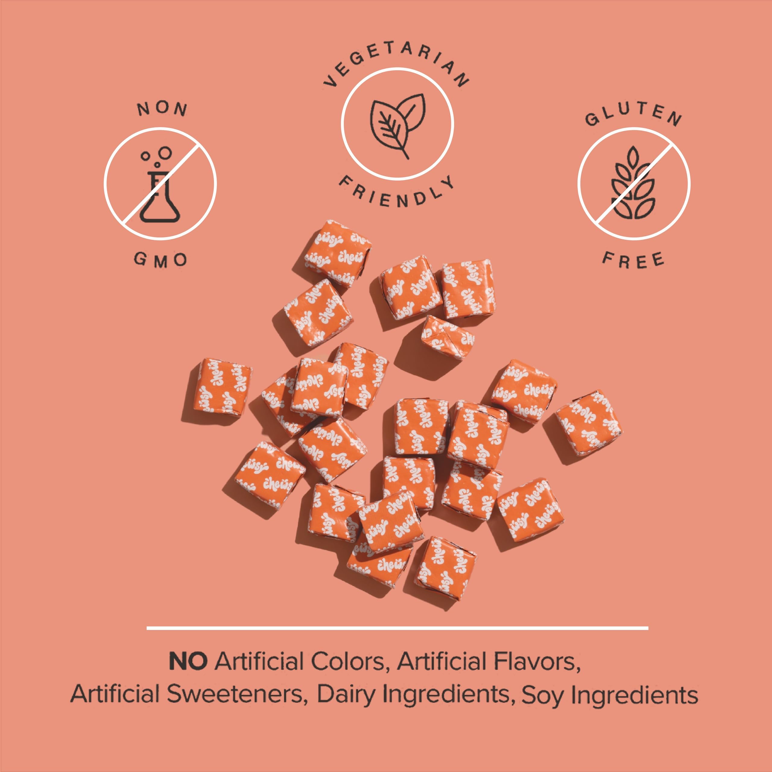 CHEWSY Kids Multivitamin chews are individually wrapped for convenient hygienic use