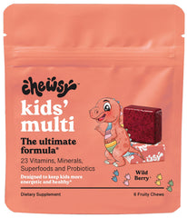 CHEWSY Kids Multivitamin packaging shows a tasty daily wellness option