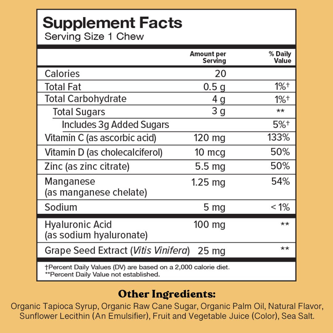 Chewsy Youthful Skin hyaluronic-acid chews supporting internal hydration