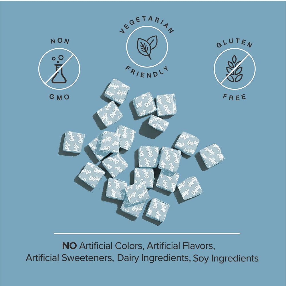 Probiotics and nutrients illustrated in CHEWSY formula.