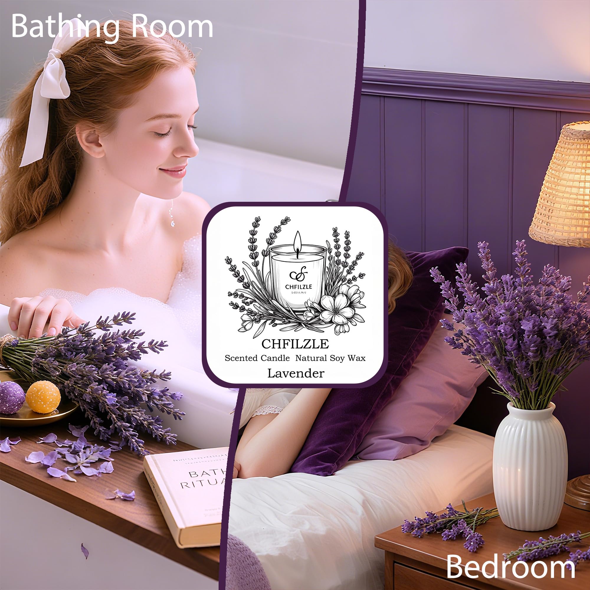 CHFILZLE 60-hour burn with natural wax provides hours of aroma