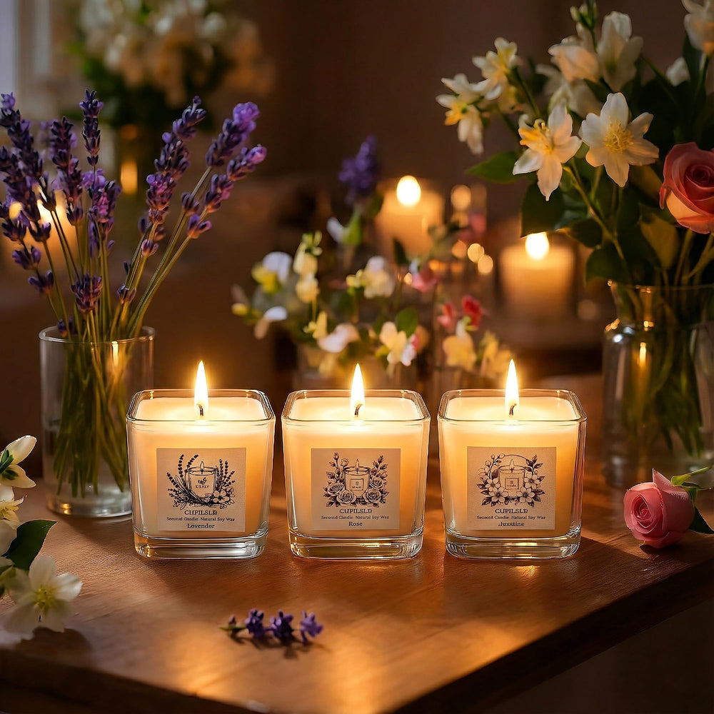 CHFILZLE soy-wax candles in glass jars deliver a clean burn and long-lasting fragrance