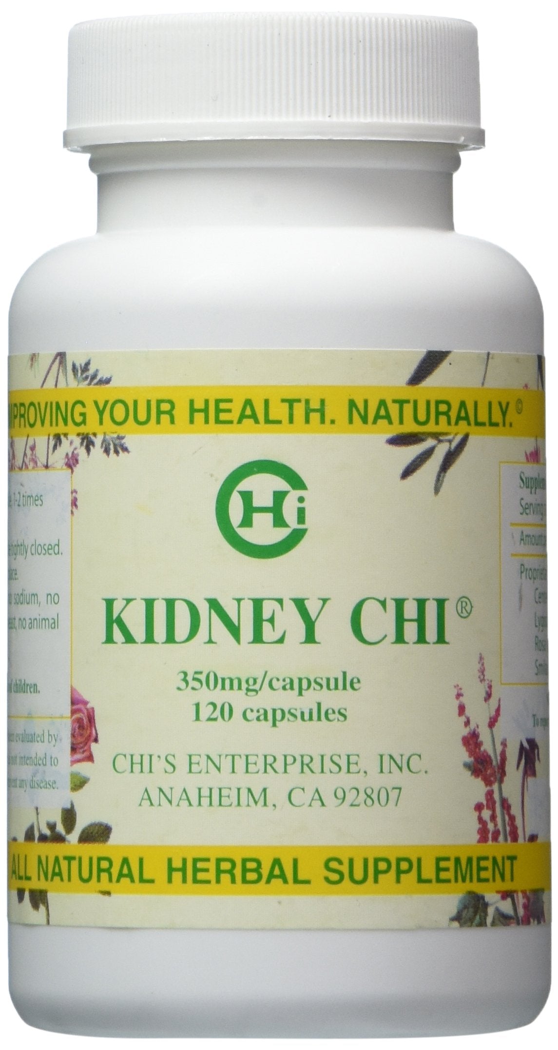 Chi's Enterprise Kidney Chi bottle displaying herbal urinary support for daily wellness