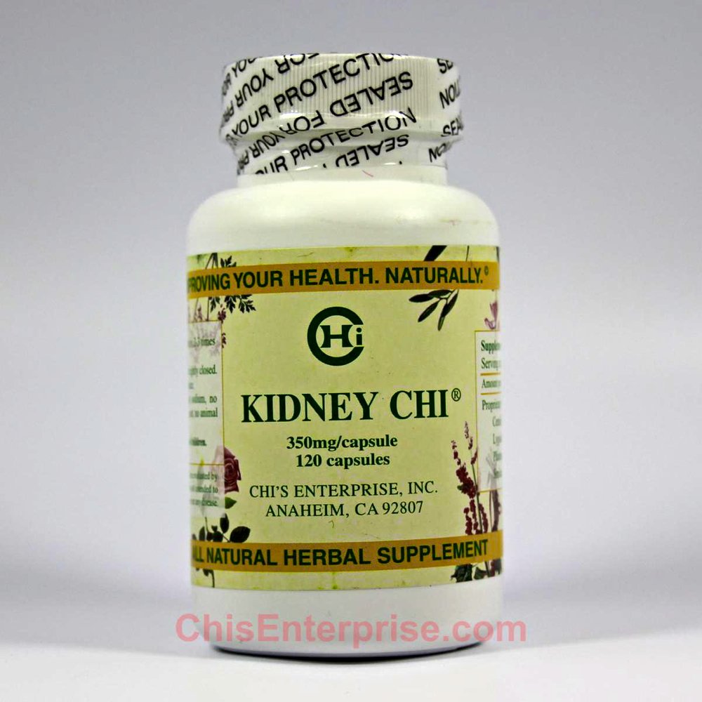 Chi's Enterprise Kidney Chi bottle on a clean surface for daily wellness.