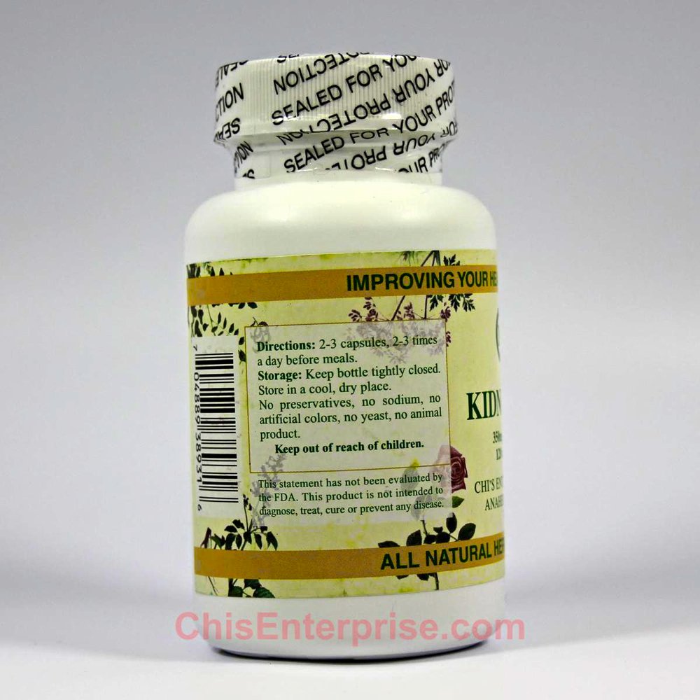 Kidney Chi label close-up highlighting traditional herbal blend.