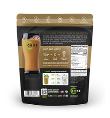 CHIKE Decaf Cappuccino Protein Coffee foam closeup highlights creamy texture and flavor.