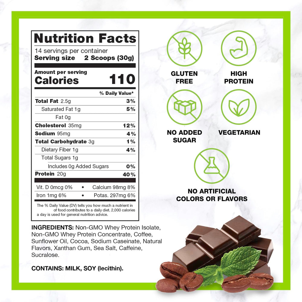 CHIKE Mocha Mint cup with espresso shots, ideal for pre- or post-workout.