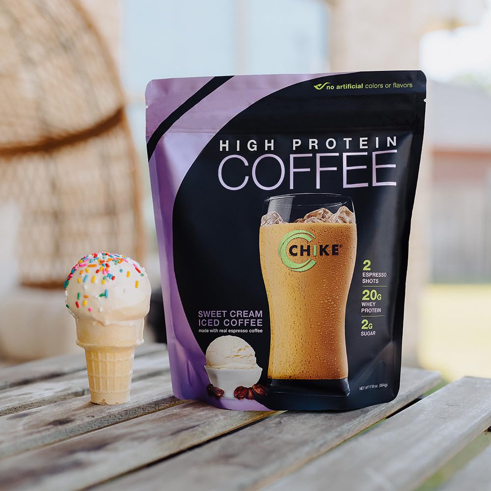 Chike Iced Coffee after workout pouring into glass display.