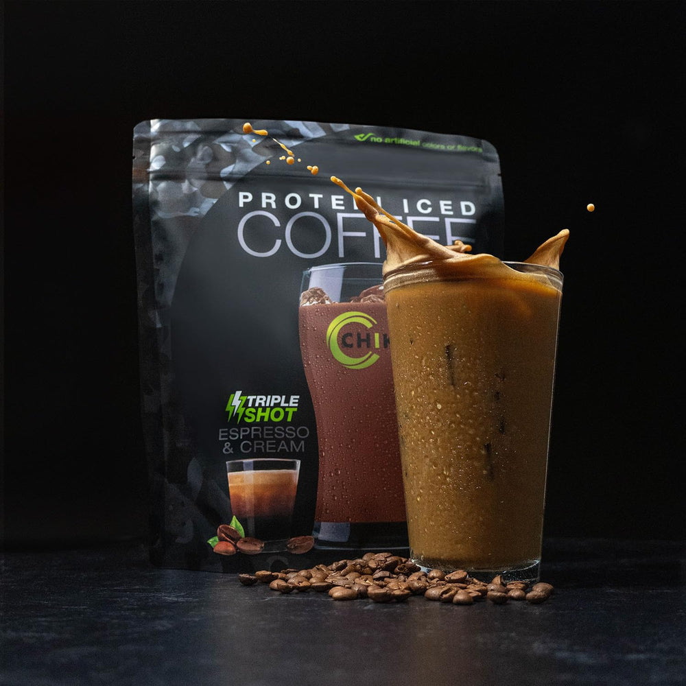 CHIKE Triple Shot Espresso & Cream glass serve ready-to-drink convenience.