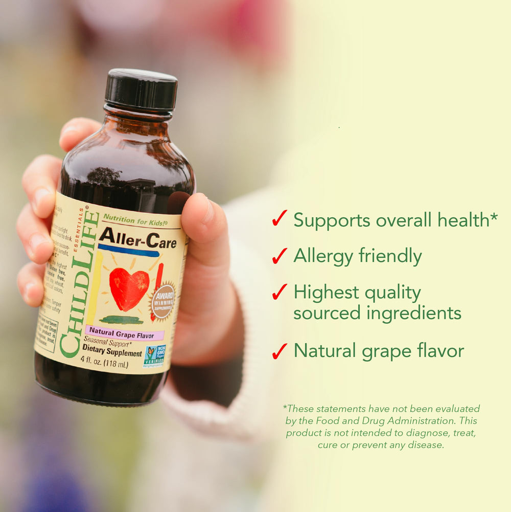 CHILDLIFE ESSENTIALS Aller-Care bottle with dosing guide aids routine use