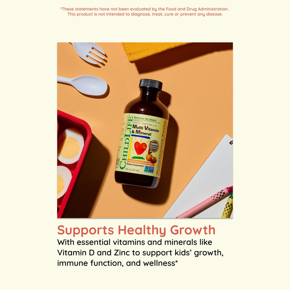 CHILDLIFE ESSENTIALS bottle label confirms non-GMO and gluten-free formula