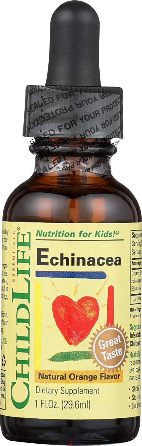 Child Life Essentials Echinacea bottle with dropper for easy kid-friendly dosing.