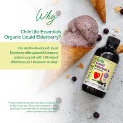 CHILDLIFE Essentials elderberry syrup dropper ready for dosing.