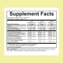 First Defense bottle label highlights elderberry and gluten-free, non-GMO features