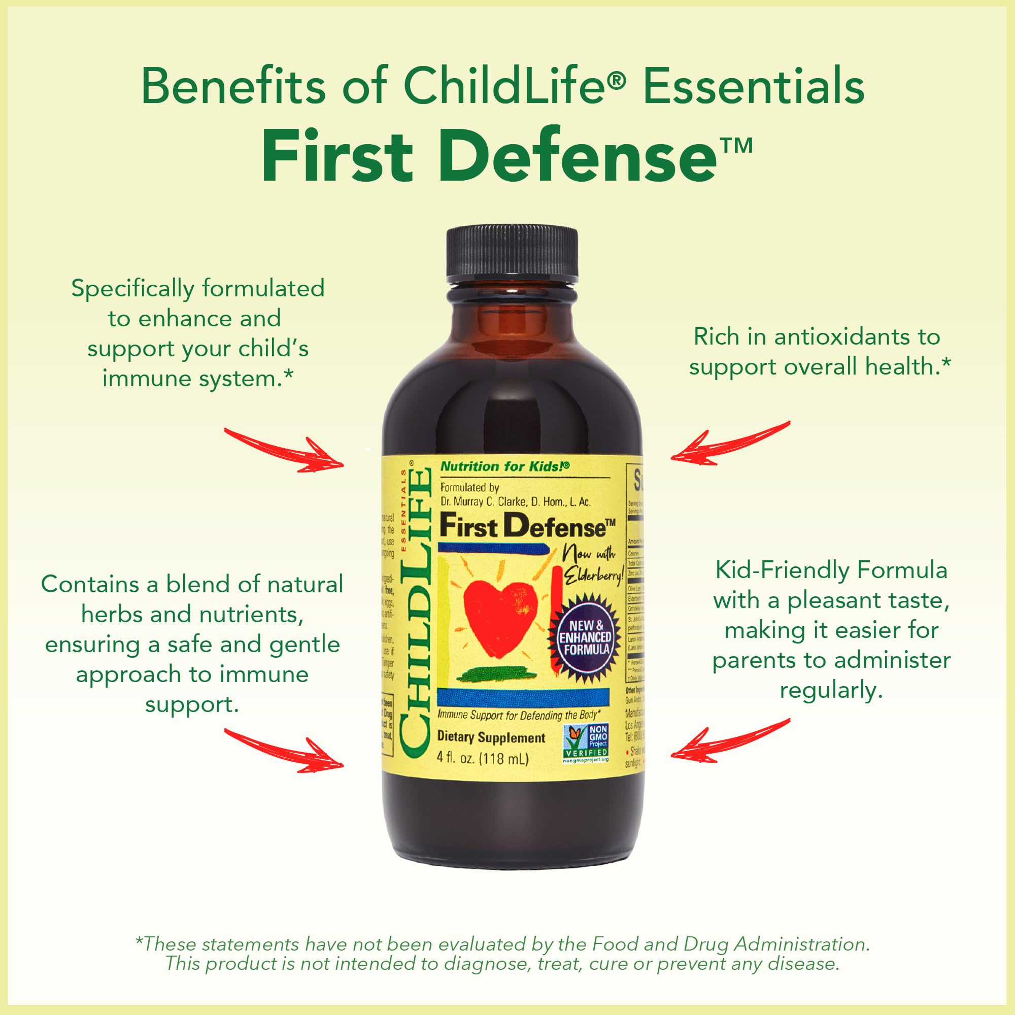 Zinc and olive leaf ingredients shown in the First Defense blend