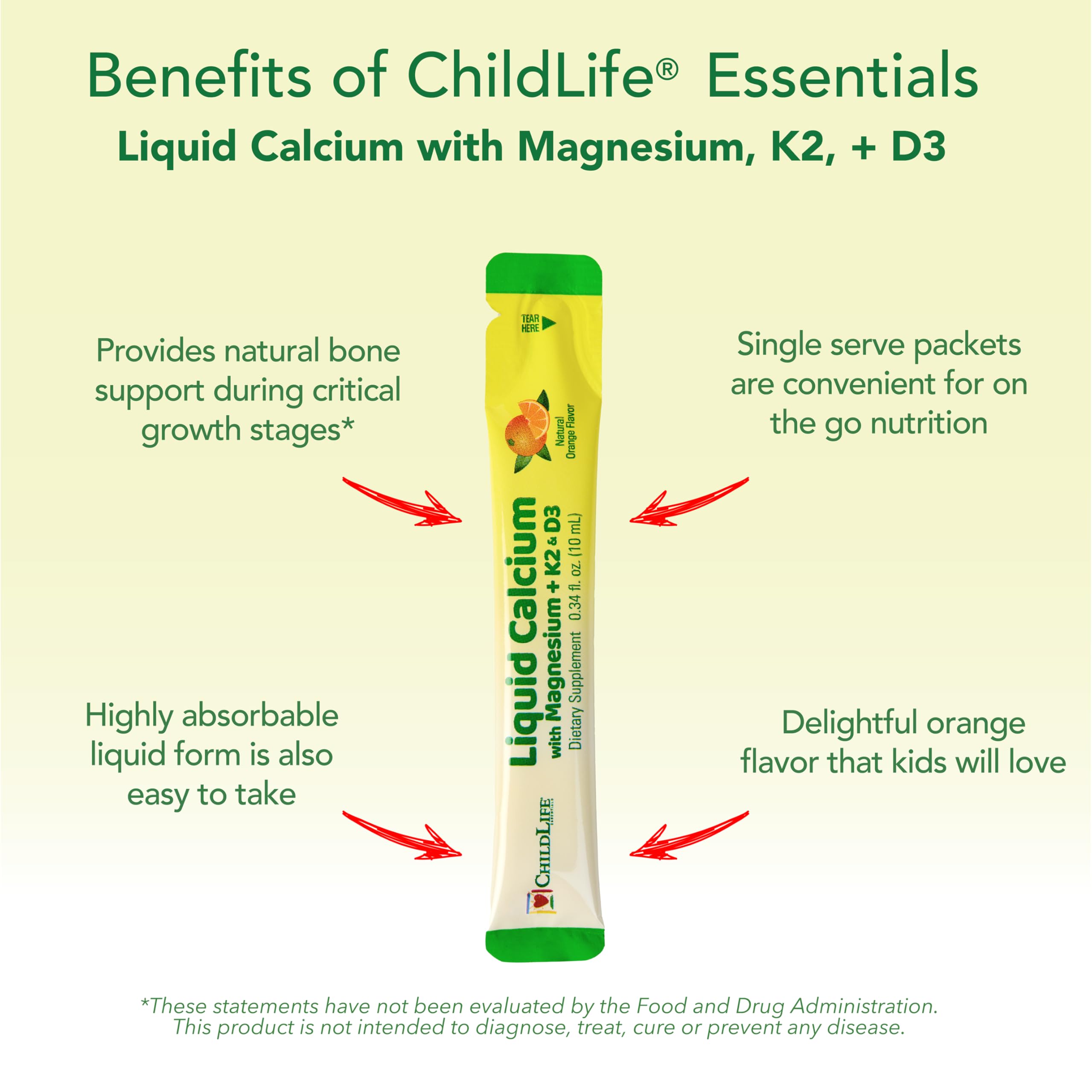 Illustration of a child using the liquid calcium for daily routine