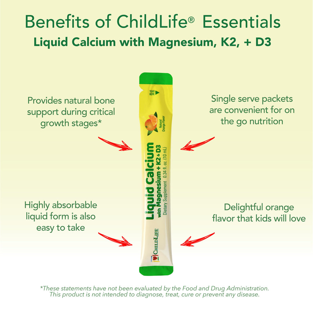 Illustration of a child using the liquid calcium for daily routine