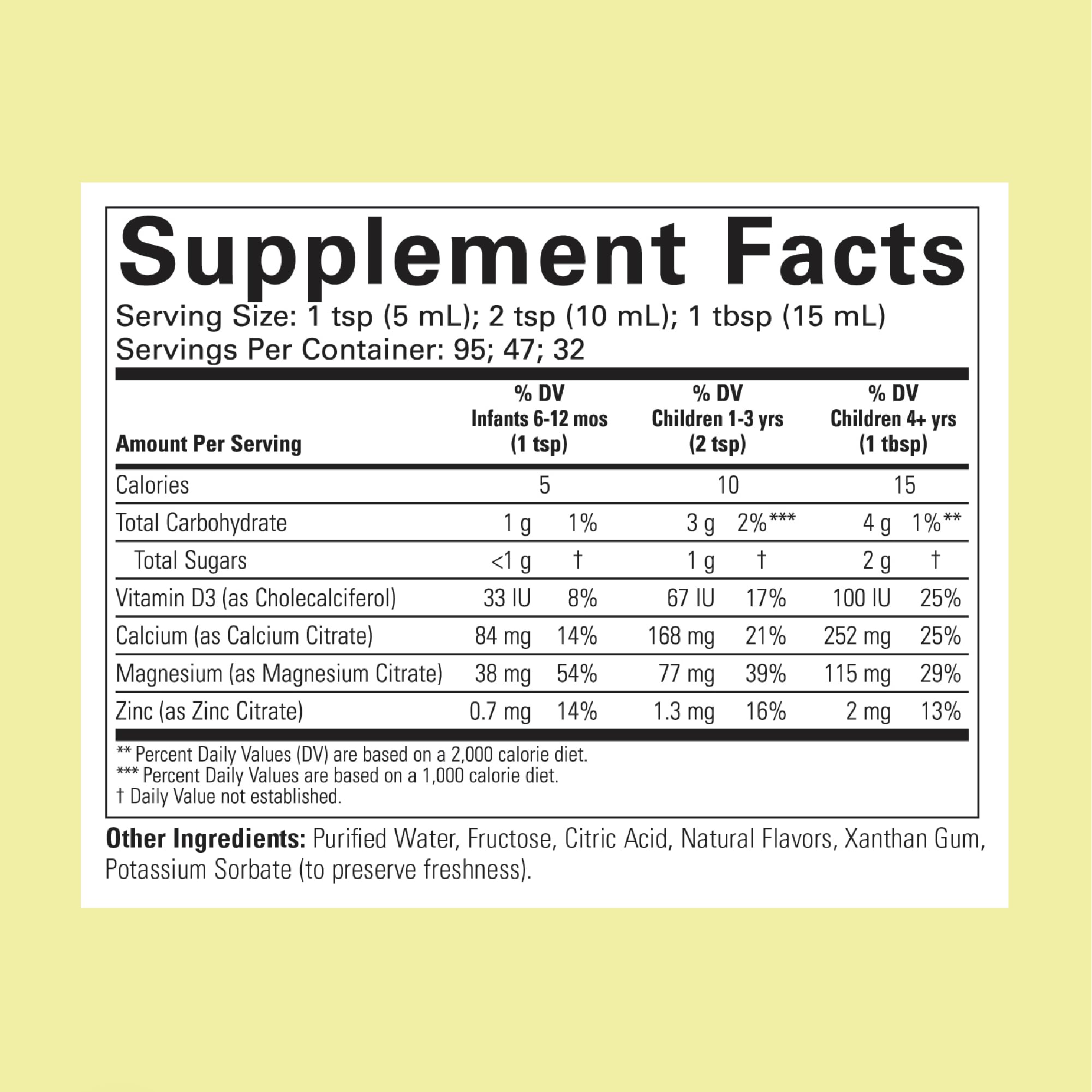 CHILDLIFE ESSENTIALS liquid calcium pour demonstrates simple dosing for consistent kid's nutrition.