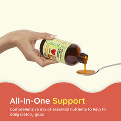 CHILDLIFE ESSENTIALS natural orange mango flavor label highlights kid-friendly taste