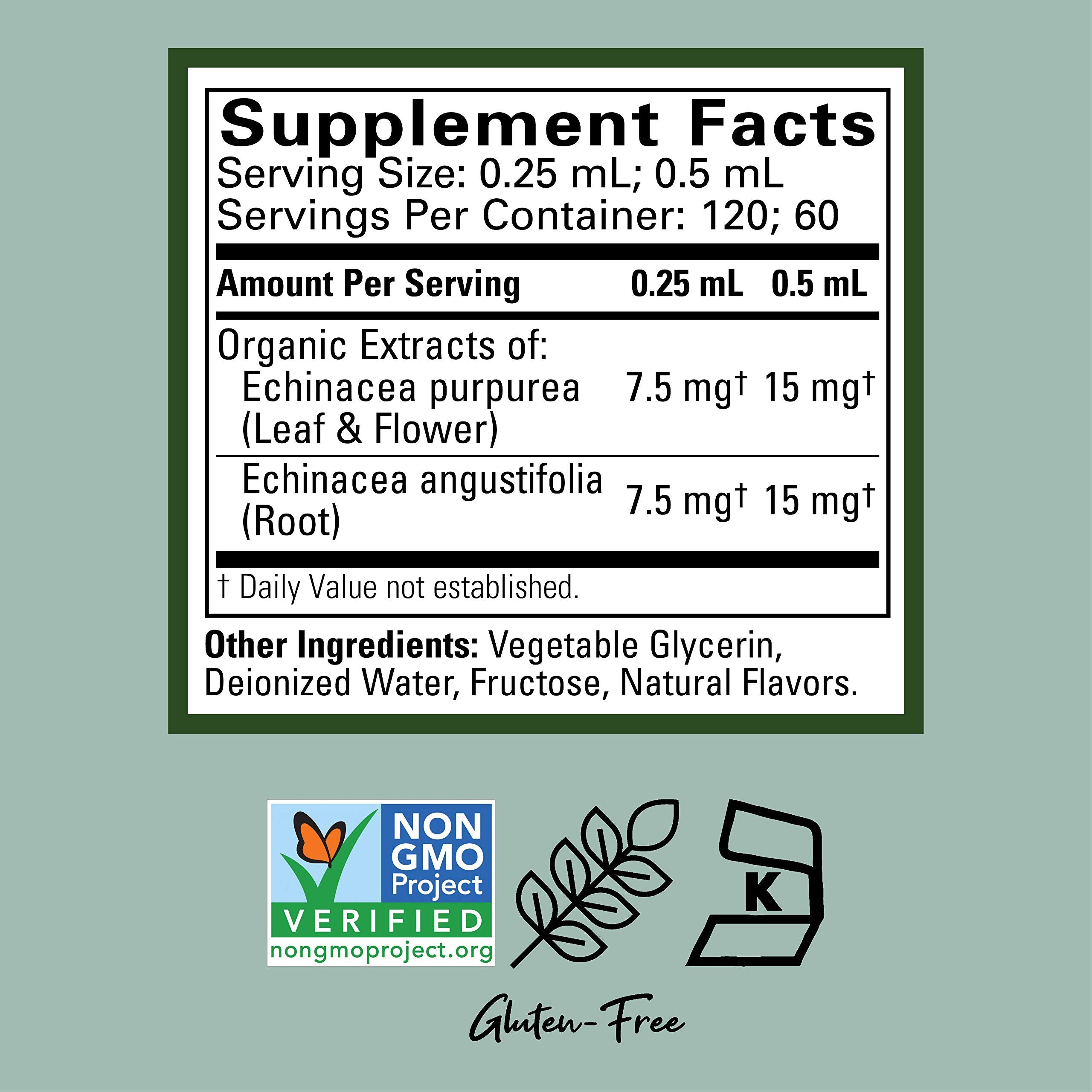 Child Life Essentials Echinacea orange-flavored liquid, kid-friendly taste.